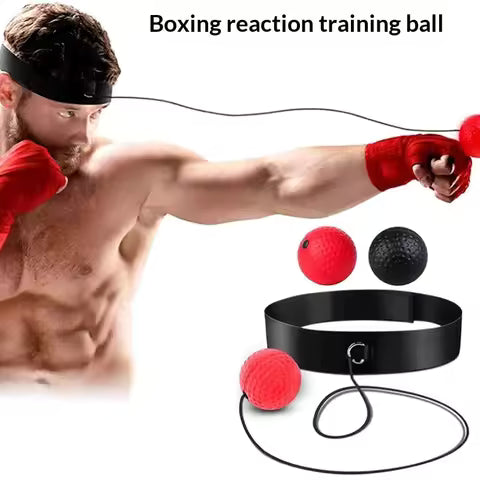 Ballon de boxe réflexe à fixer sur la tête - Entraînement de vitesse et précision